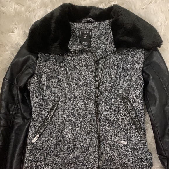 Jacket with leather sleeves - Picture 2 of 4